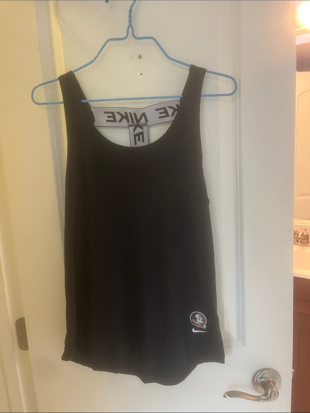 Nike Black Scoop Neck Athletic Tank with FSU Logo Patch